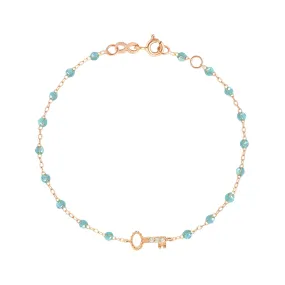 Key Diamond Aqua Bracelet, Rose Gold, 6.7