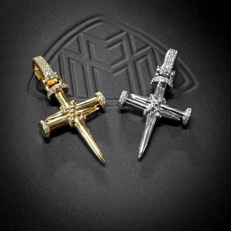 Nail Cross in White Gold