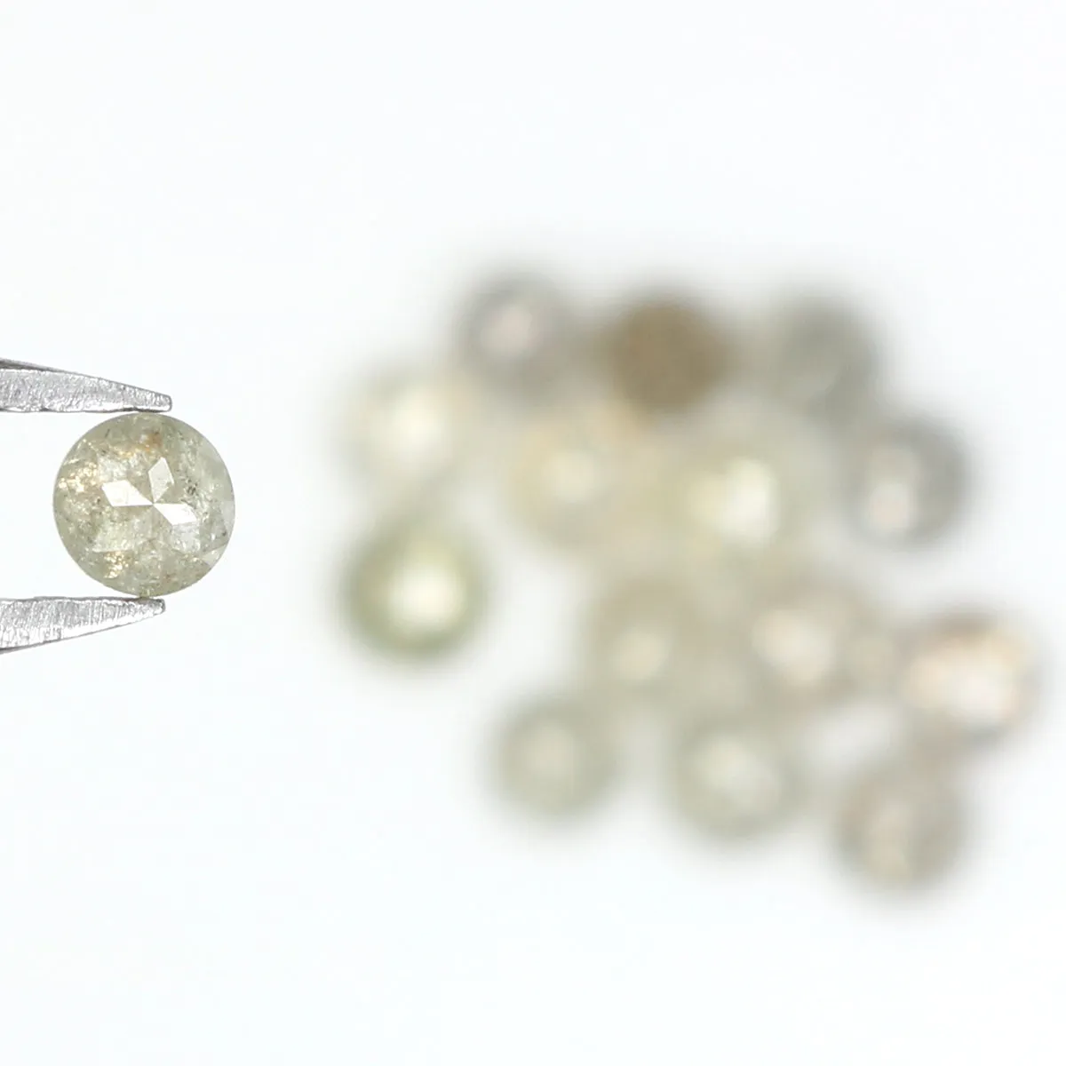 Natural Loose Round Rose Cut Grey Color Diamond 1.38 CT 2.50 MM Round Rose Cut Diamond L1646