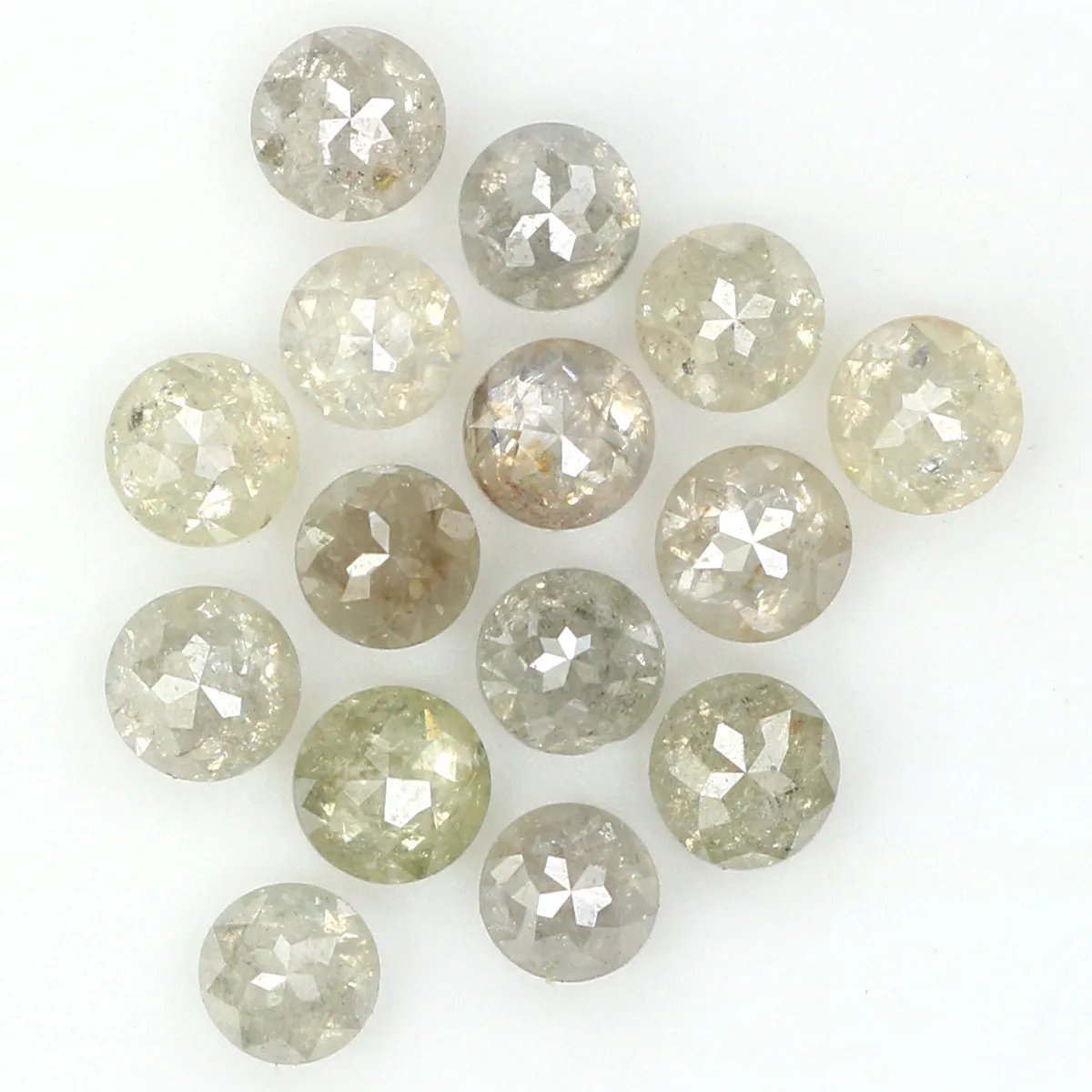 Natural Loose Round Rose Cut Grey Color Diamond 1.38 CT 2.50 MM Round Rose Cut Diamond L1646