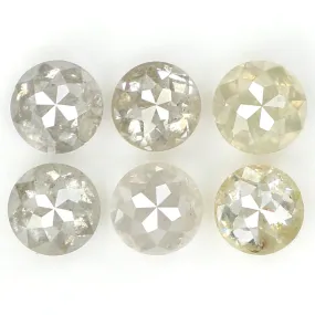 Natural Loose Round Rose Cut Grey Color Diamond 1.42 CT 3.50 MM Round Rose Cut Diamond L1701