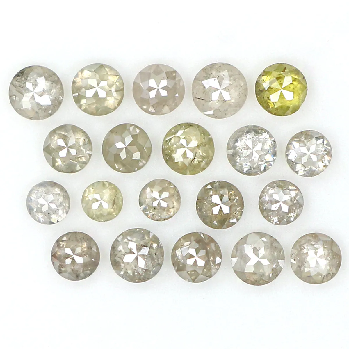 Natural Loose Round Rose Cut Yellow Grey Color Diamond 1.06 CT 1.80 MM Round Rose Cut Diamond KR2431