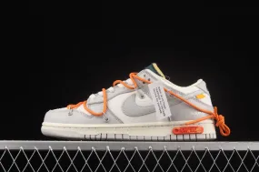 Off-White x Nike SB Dunk Low Lot 44 of 50 Neutral Grey Alpha Orange DM1602-104