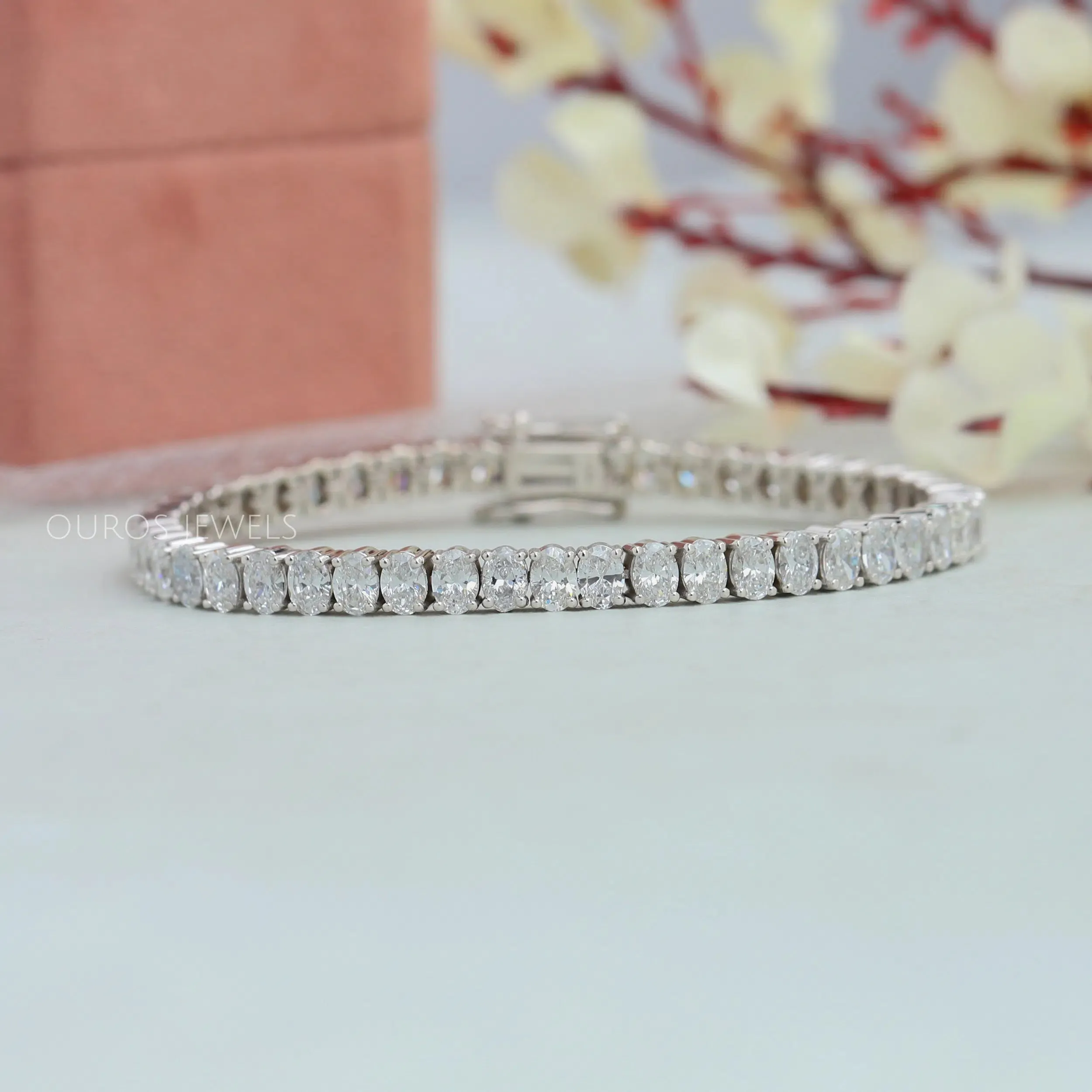 Oval Cut Lab Diamond Tennis Bracelet