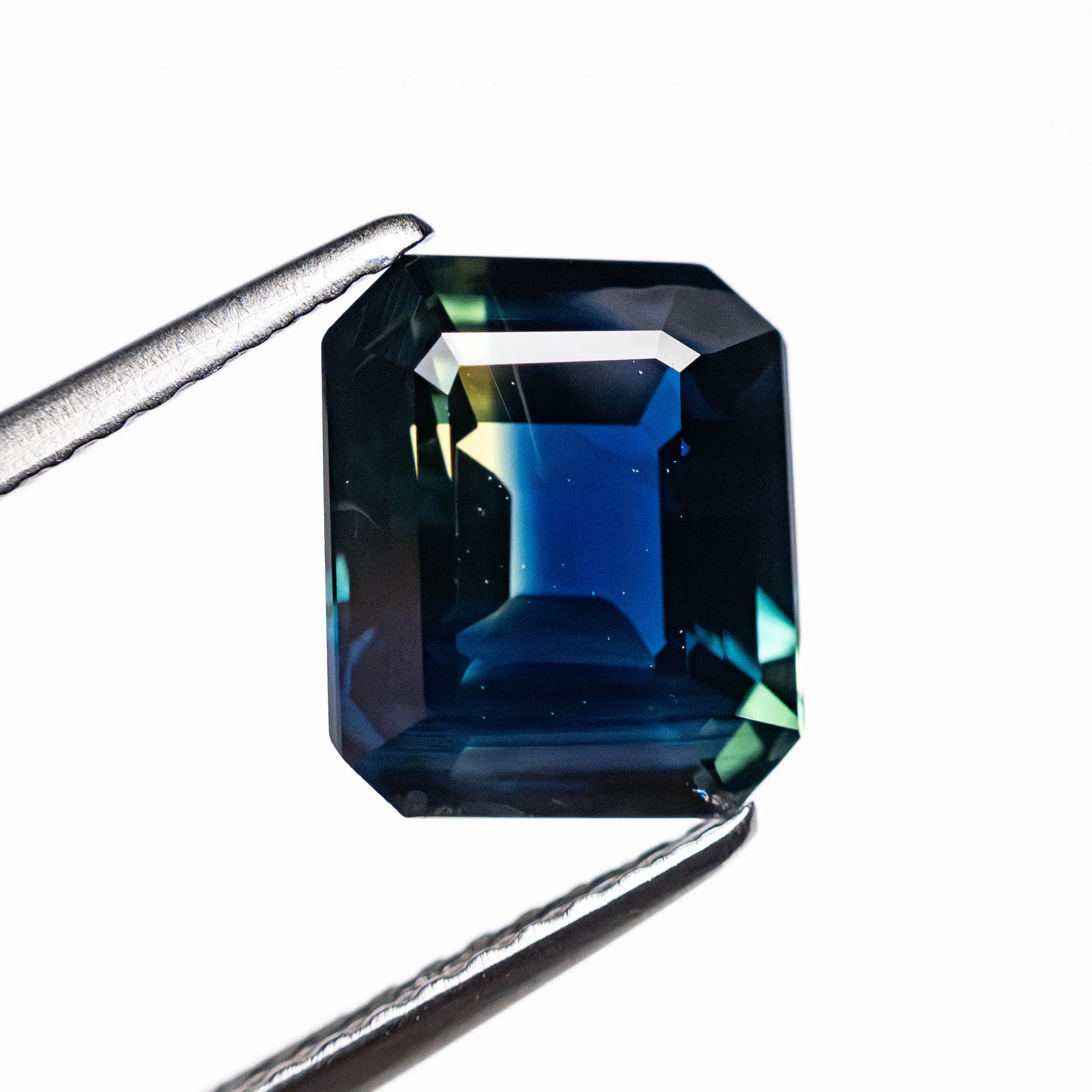 Parti Blue-Yellow Step Cut Sapphire - 2.67ct Cut Corner Rectangle