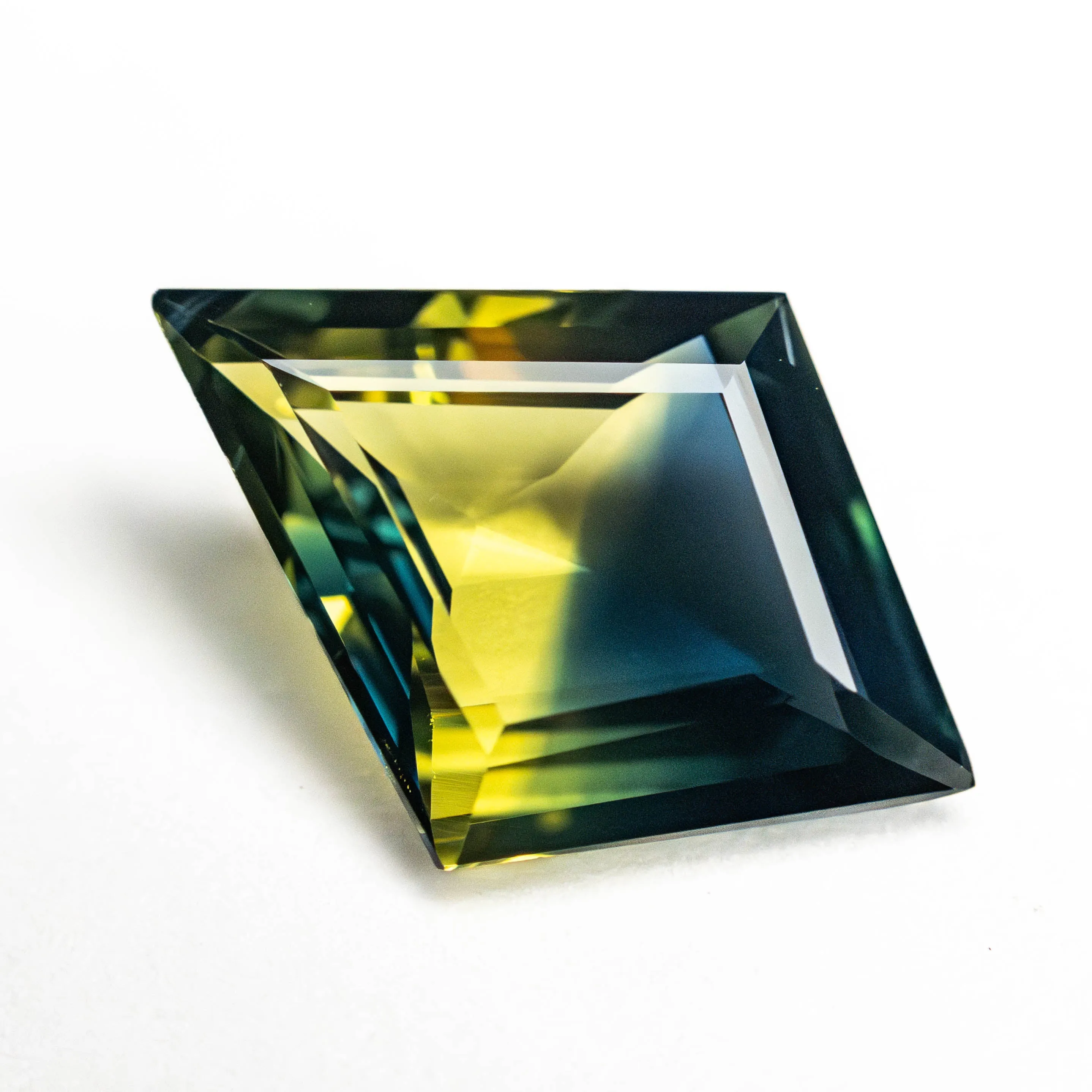 Parti Blue-Yellow Step Cut Sapphire - 2.68ct Kite