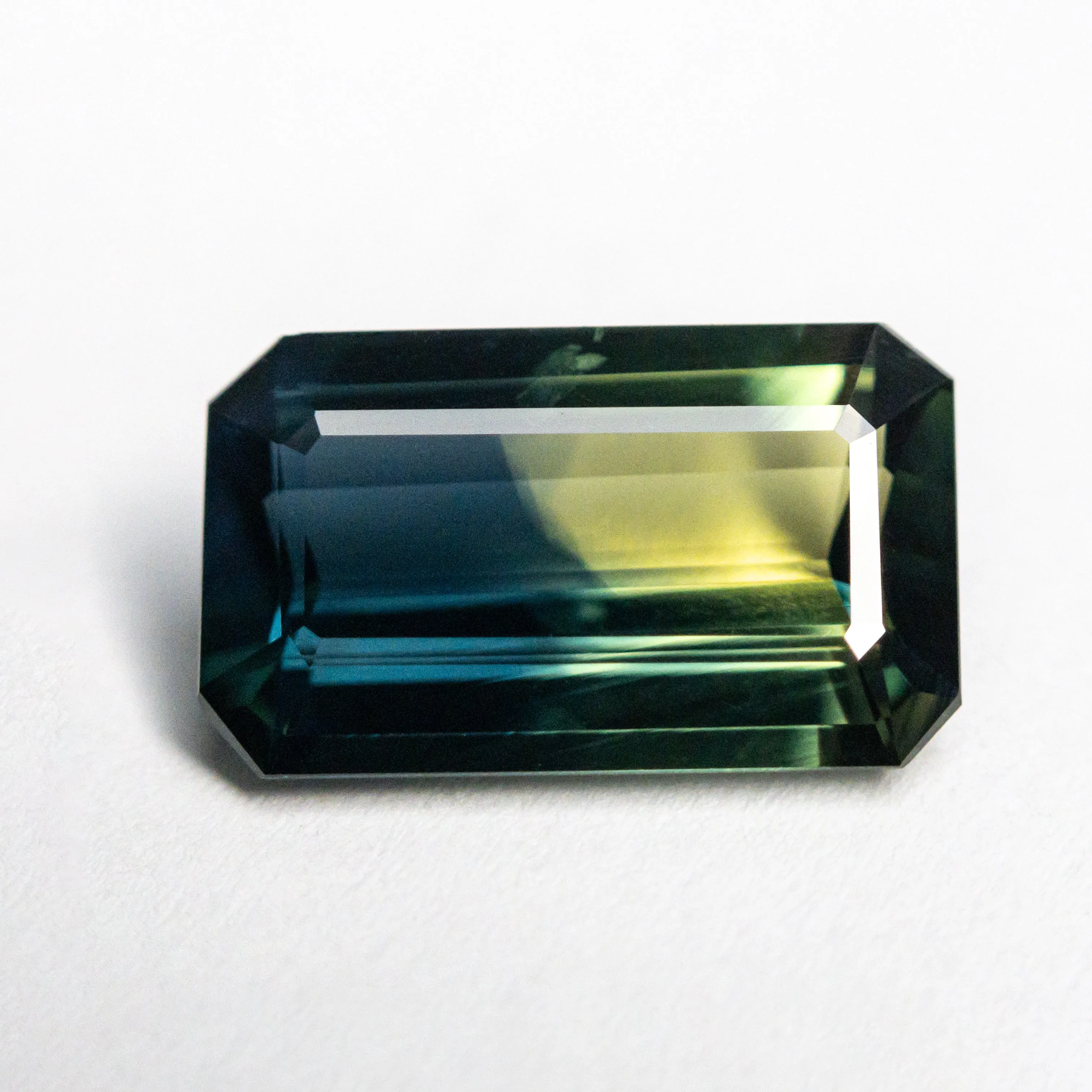 Parti Blue-Yellow Step Cut Sapphire - 3.50ct Cut Corner Rectangle