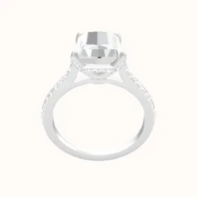 Pave Cathedral Engagement Ring With Pave Basket Head