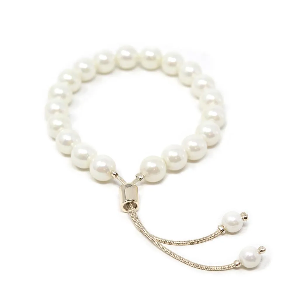 Pearl Bead Adjustable Sliding Bracelet