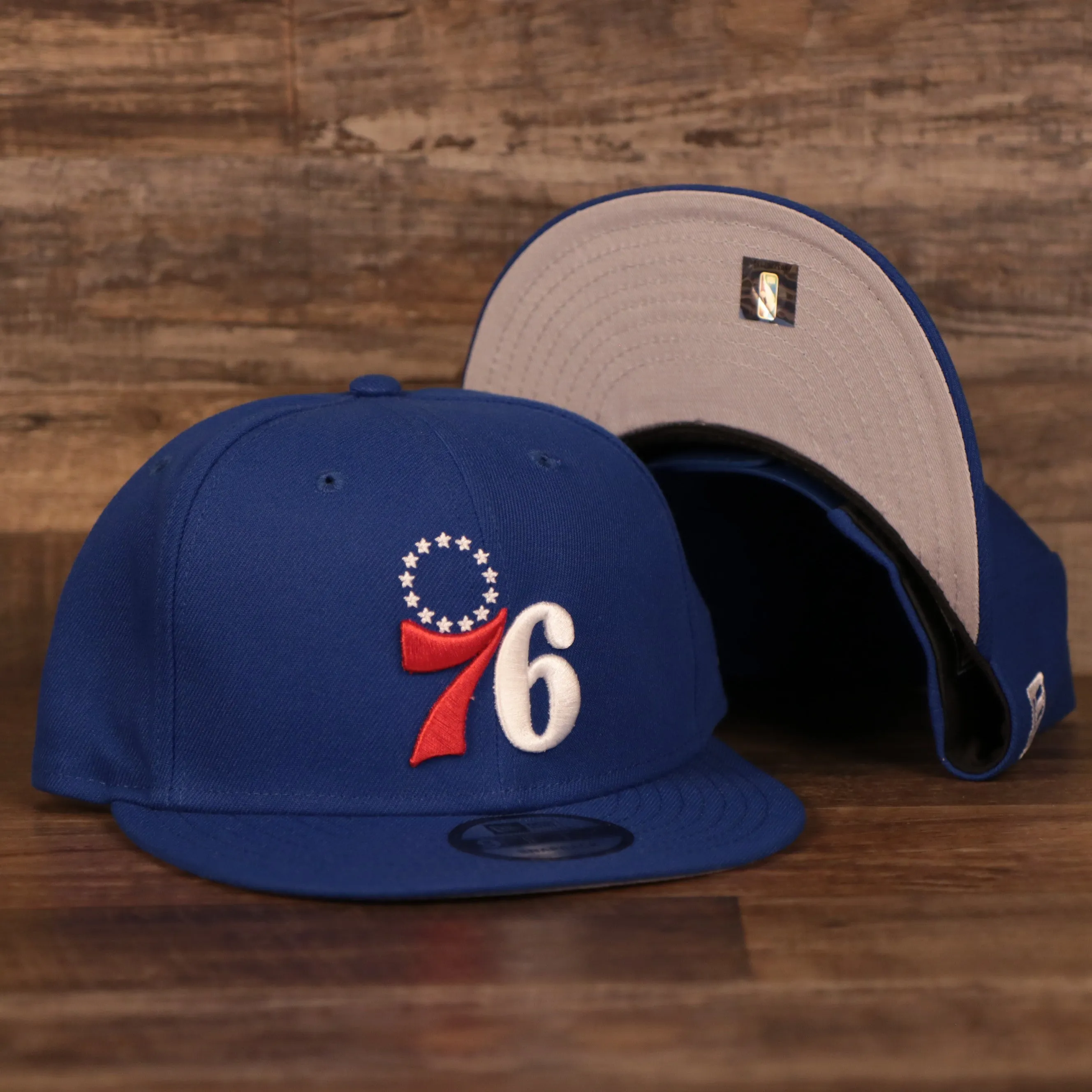 Philadelphia 76ers Blue Adjustable Grey Bottom 9Fifty Snapback