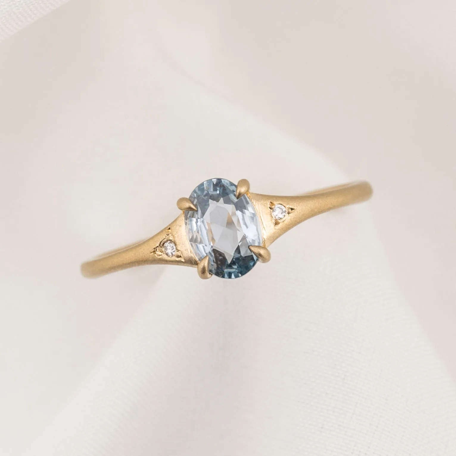 Piper Ring 0.60ct Blue Madagascar Sapphire, 14K Yellow Gold (One of a kind)