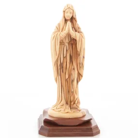 Praying Virgin Mary, 9.1 Olive Wood Carving Statue from Bethlehem