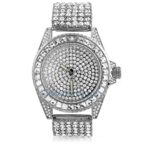 Princess Cut 6 Row Bling Bling Watch