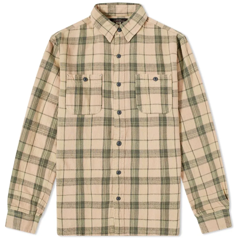 RRL Farrell Checked WorkshirtDusty Rose & Grey