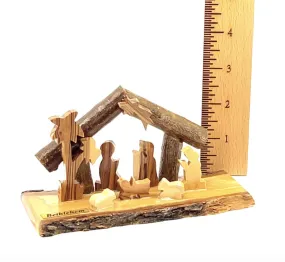 Rustic Nativity Scene Handmade with Olive Wood Sticks , 5.7 from Bethlehem