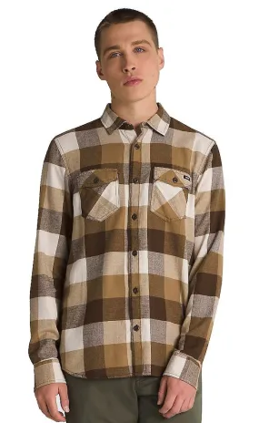 shirt Vans Box Flannel LS - Demitasse/Oatmeal - men´s