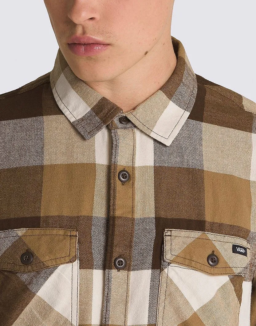 shirt Vans Box Flannel LS - Demitasse/Oatmeal - men´s