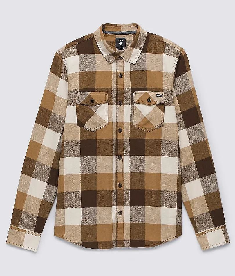 shirt Vans Box Flannel LS - Demitasse/Oatmeal - men´s