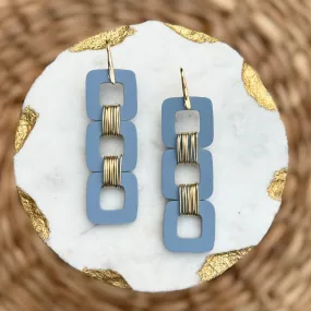 Square Stacks - Coastal Blue - Acrylic Earrings