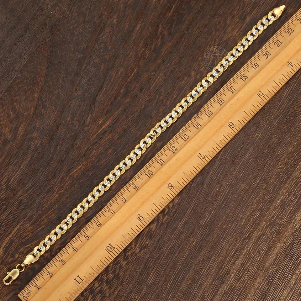 Two Tone Gold Curb Link Bracelet