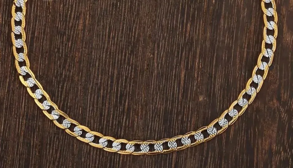 Two Tone Gold Curb Link Bracelet