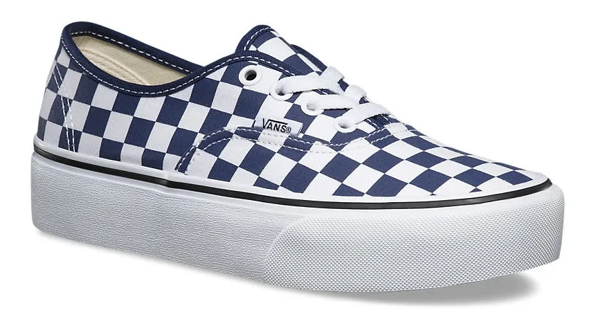 Vans Authentic Platform 2.0 (Checker)  Medieval Blue/True White