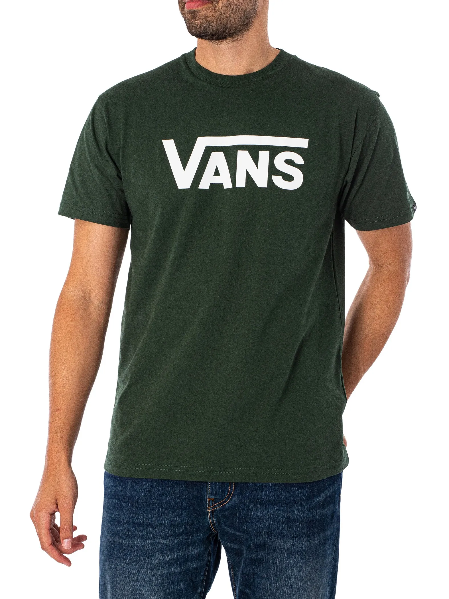 Vans Classic T-Shirt - Forest/White