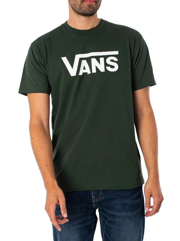 Vans Classic T-Shirt - Forest/White