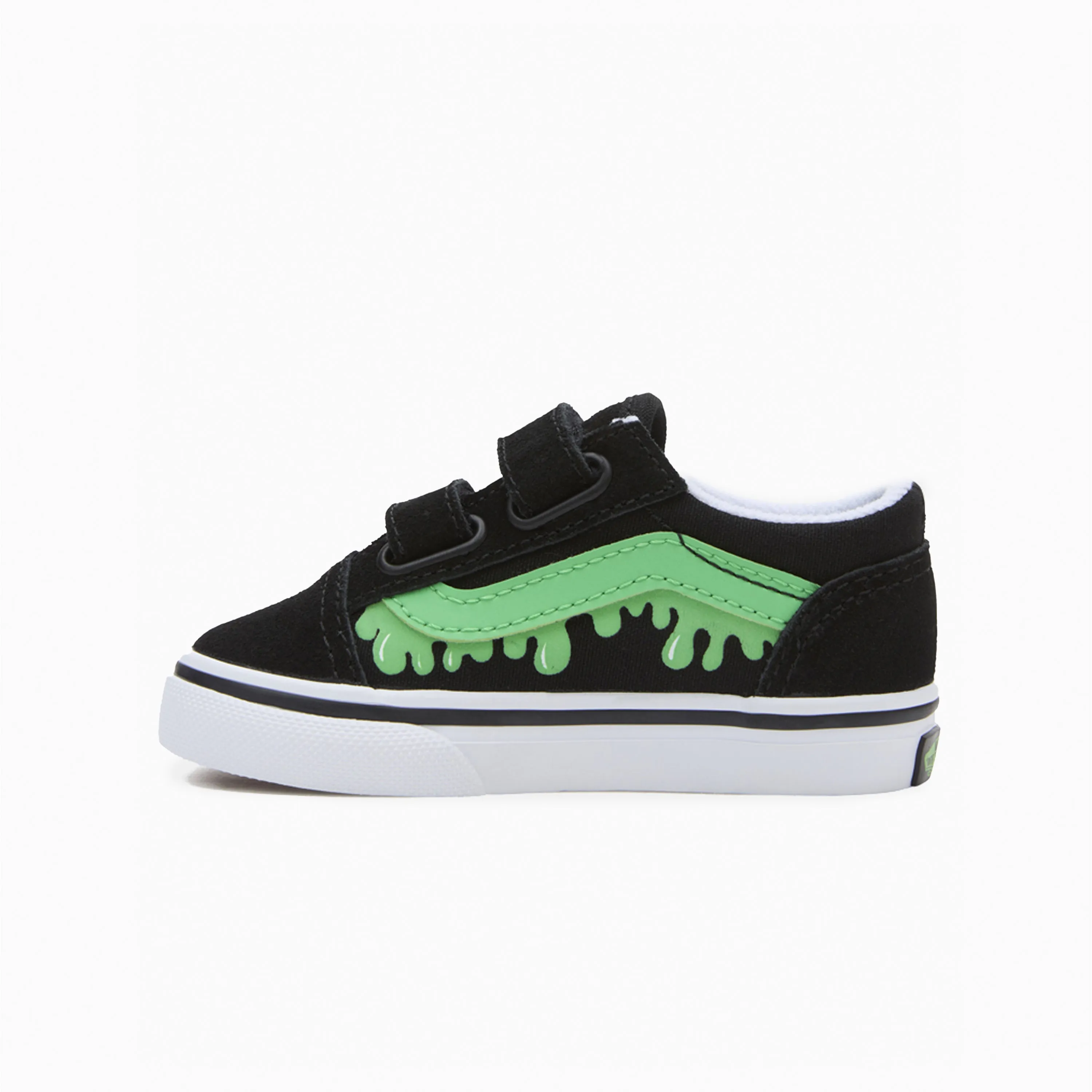 VANS OLD SKOOL V GLOW SLIME BLACK & GREEN - VN000CPZYJ71