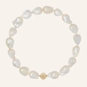 White Freshwater Baroque Pearl 20-25mm Necklace