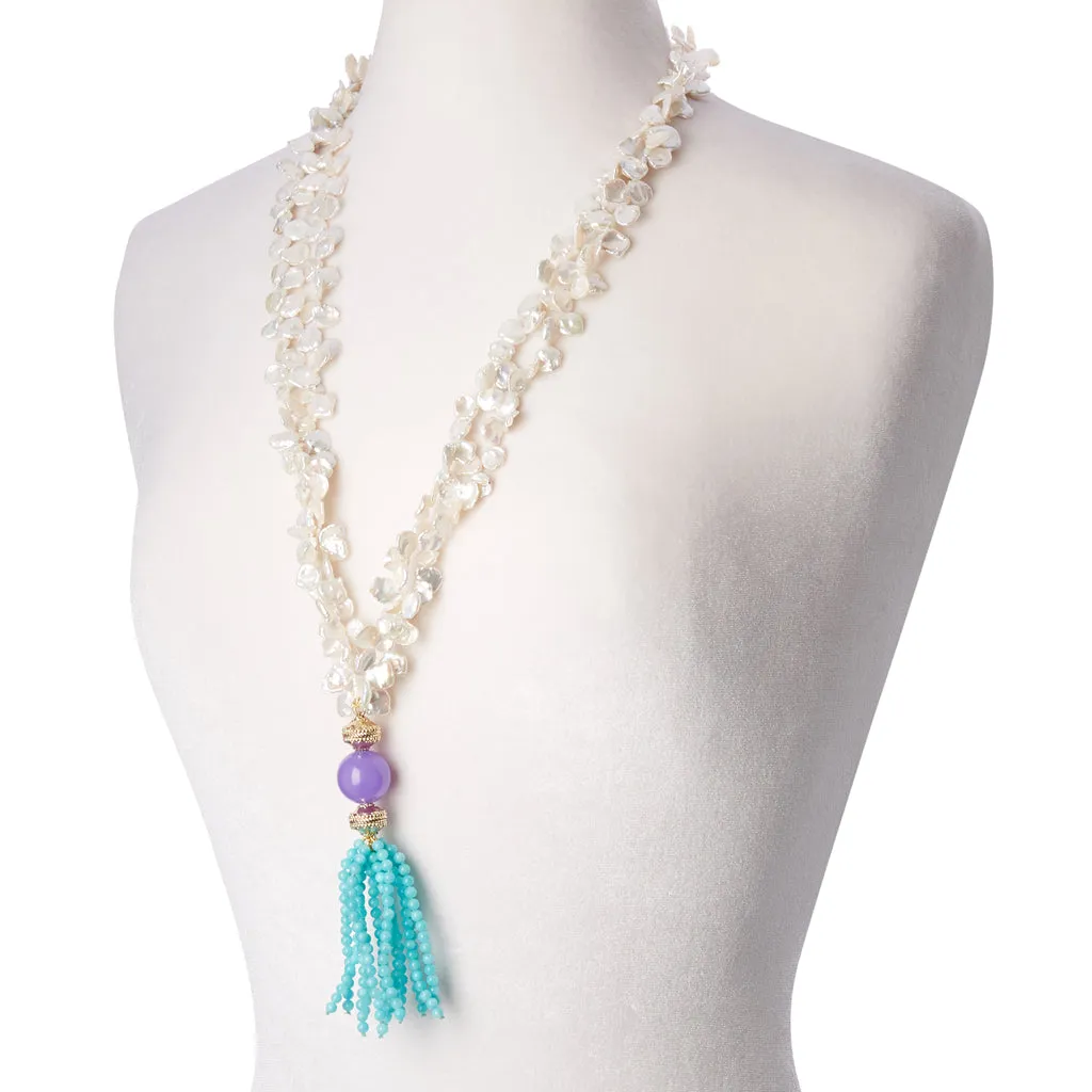 White Keshi Pearl Multi-Strand Necklace