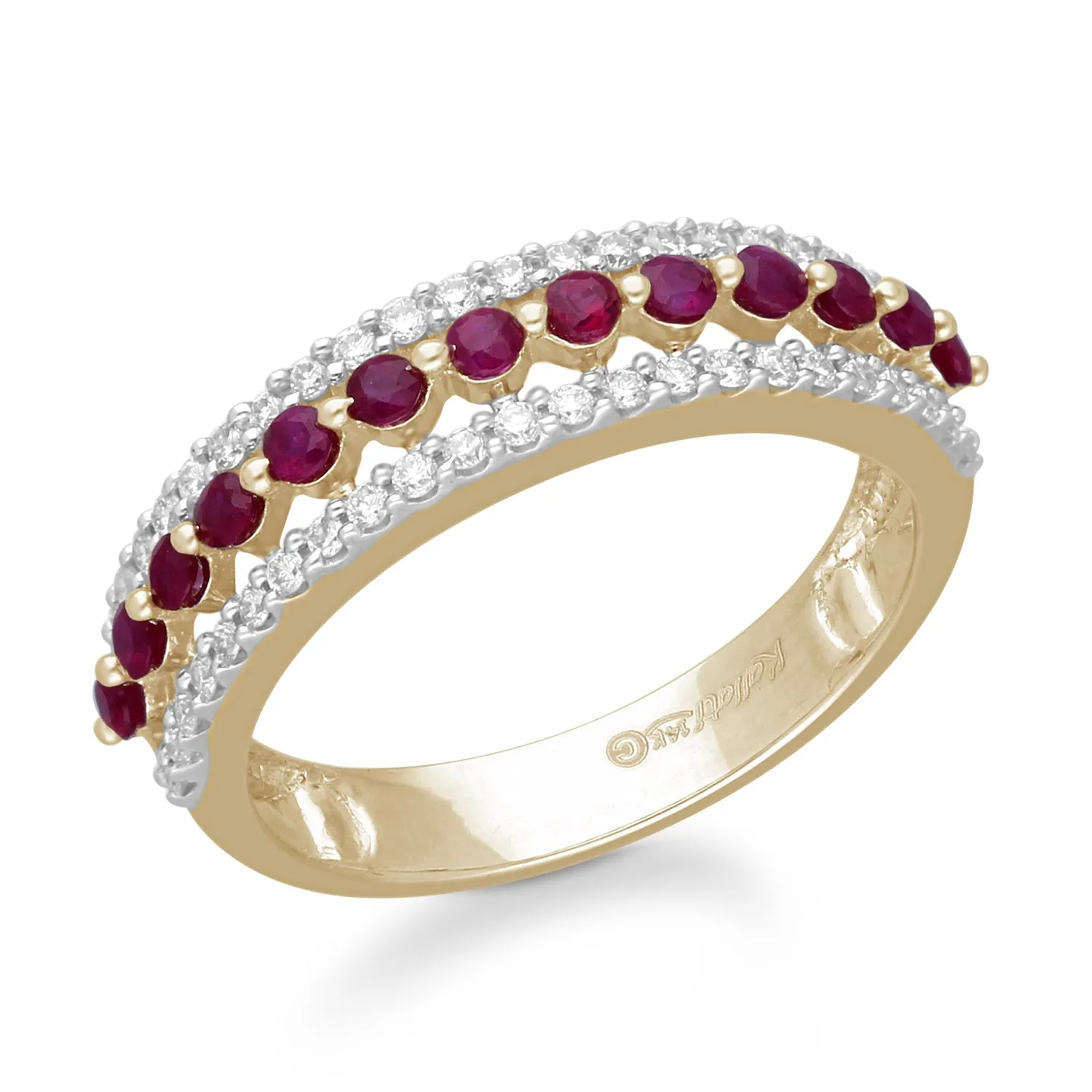 Yellow Gold Ruby & Diamond Infinite Ring